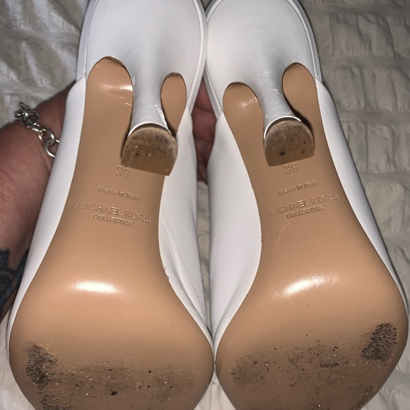Michael Michael Kors made in Italy white high heels slides size 39 - Picture 12 of 13